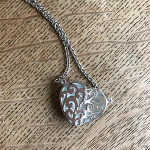 Sterling Silver Romantic Filigree Heart Necklace